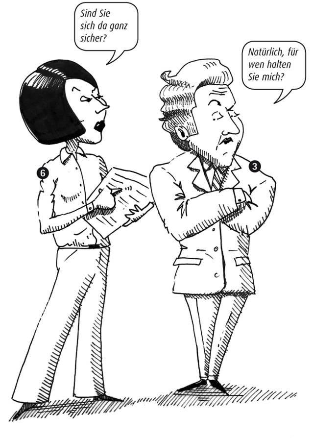 Die Entwicklungspunkt der Persönlichkeitstypen 3 und 6 dargestellt als Cartoon.